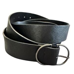 Maurices Womens Belt Plus Size 18-28 Black Leather Double Buckle Ring 56" Length